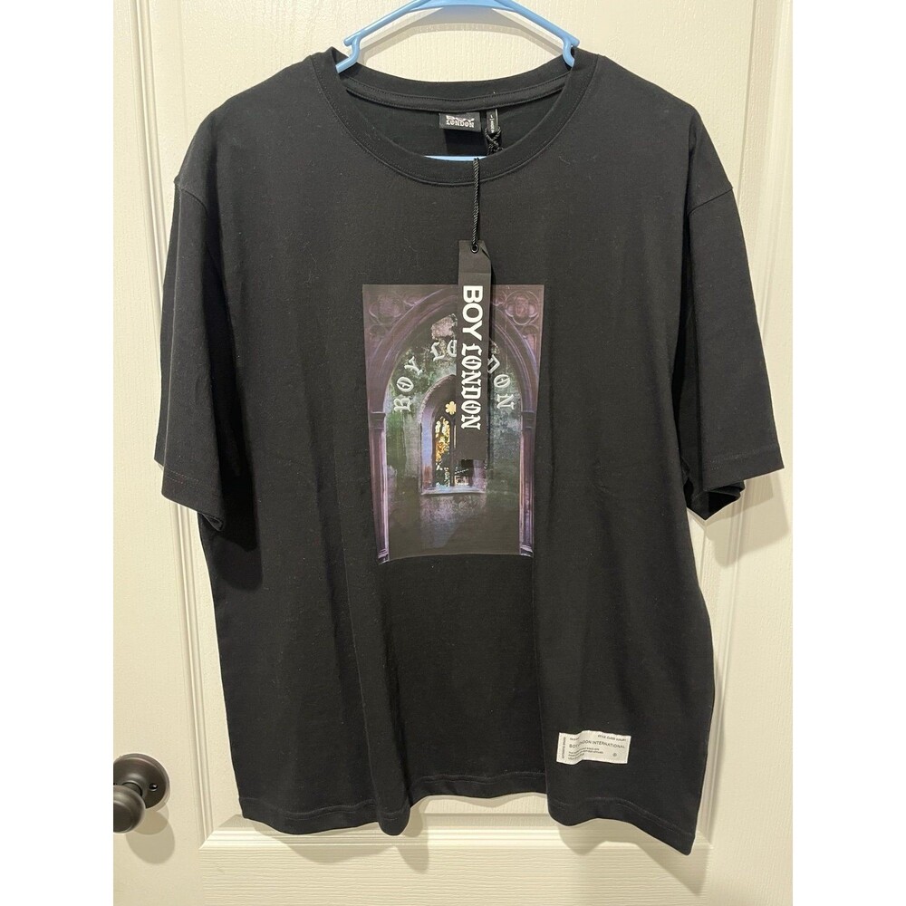 Boy London Graphic Tee Large Black Gothic Arch Window NWT